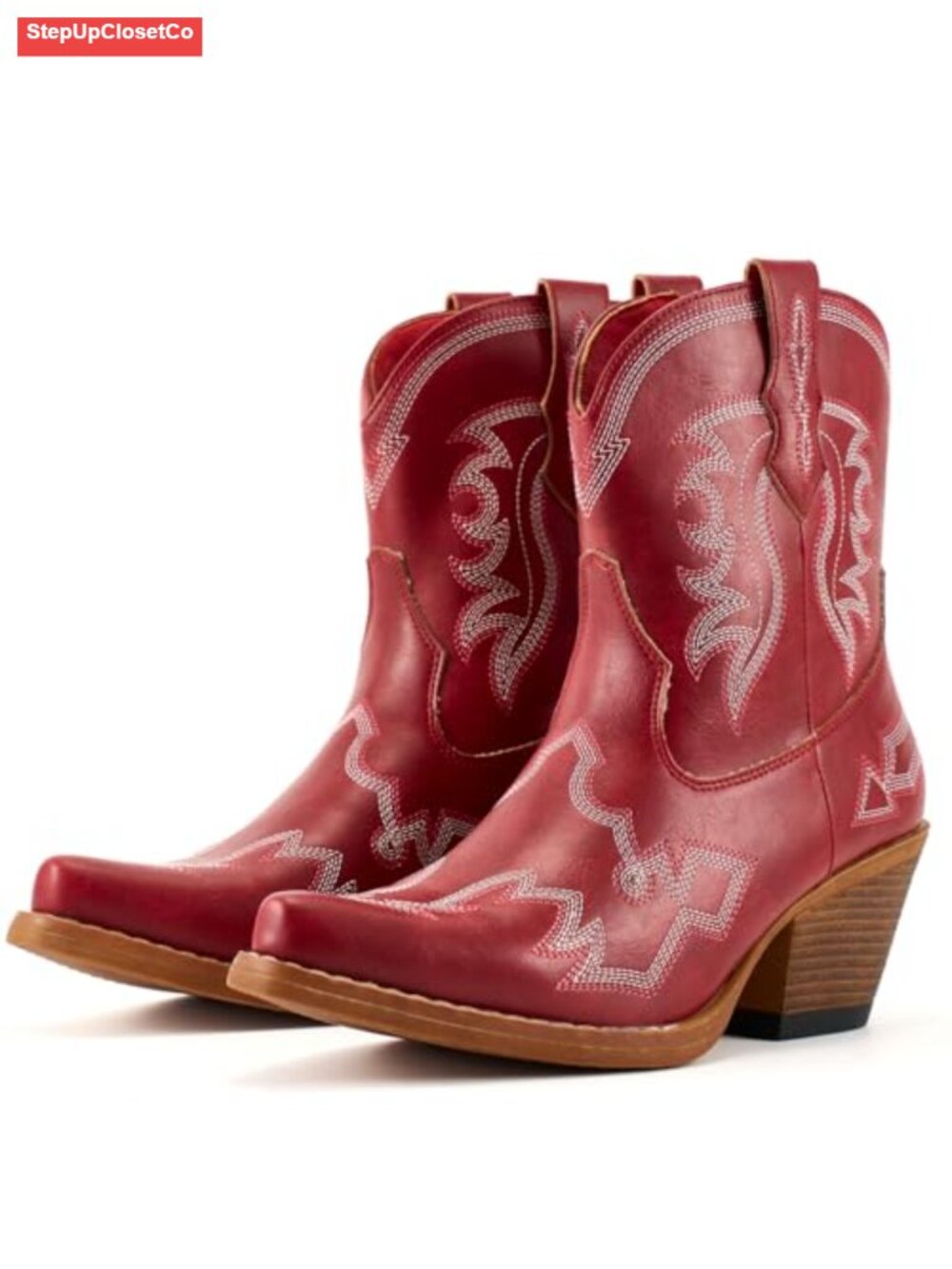 Women's Western Cowboy Ankle Boots with Embroidery